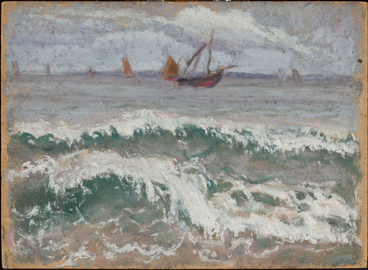 Une mer agitée avec des bateaux - Tadeusz Makowski