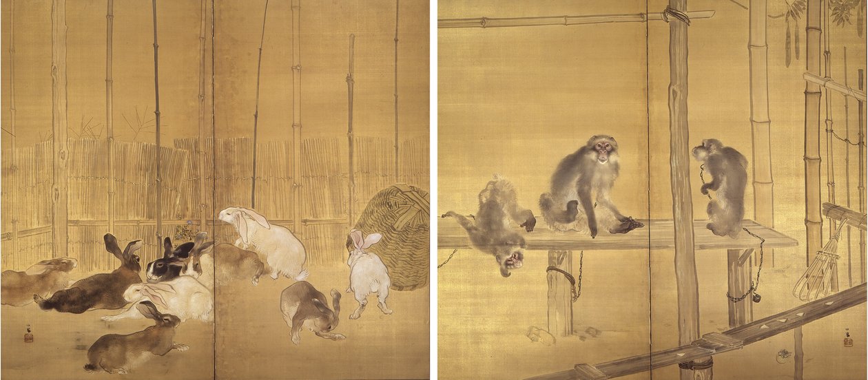 Singes et lapins - Takeuchi Seiho