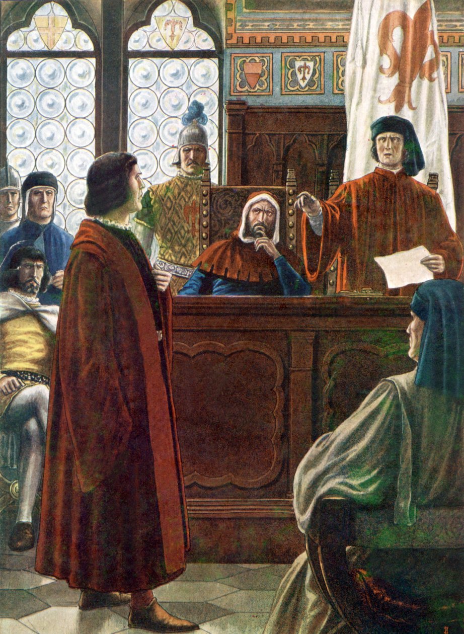 COSIMO DE MEDICI, Grand Duc de Toscane, ici en train de se défendre contre les accusations de ses ennemis. - Tancredi Scarpelli