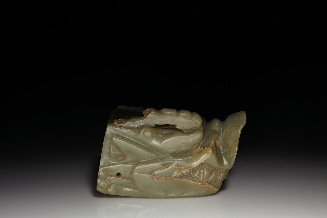 La tête de dragon en jade Junkunc - Tang Dynasty Chinese School