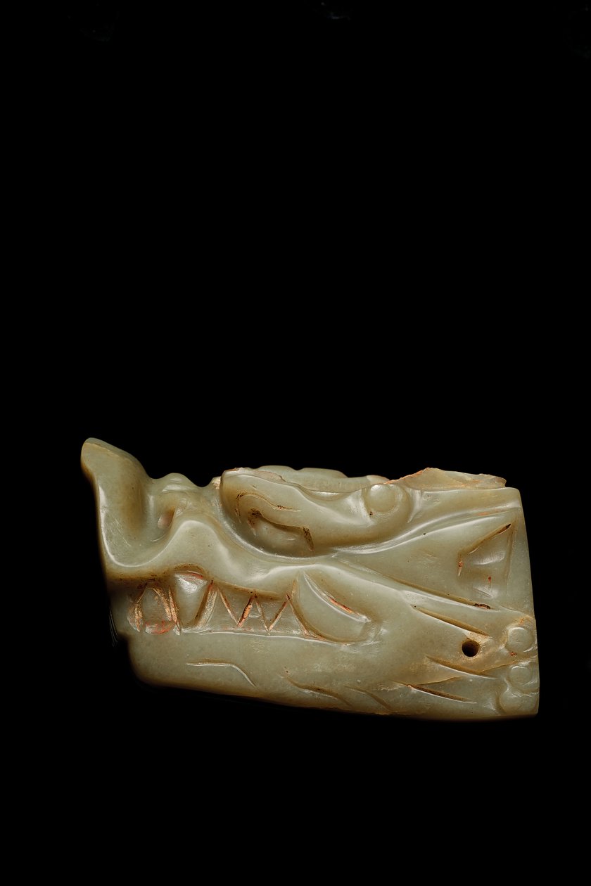 La tête de dragon en jade Junkunc - Tang Dynasty Chinese School