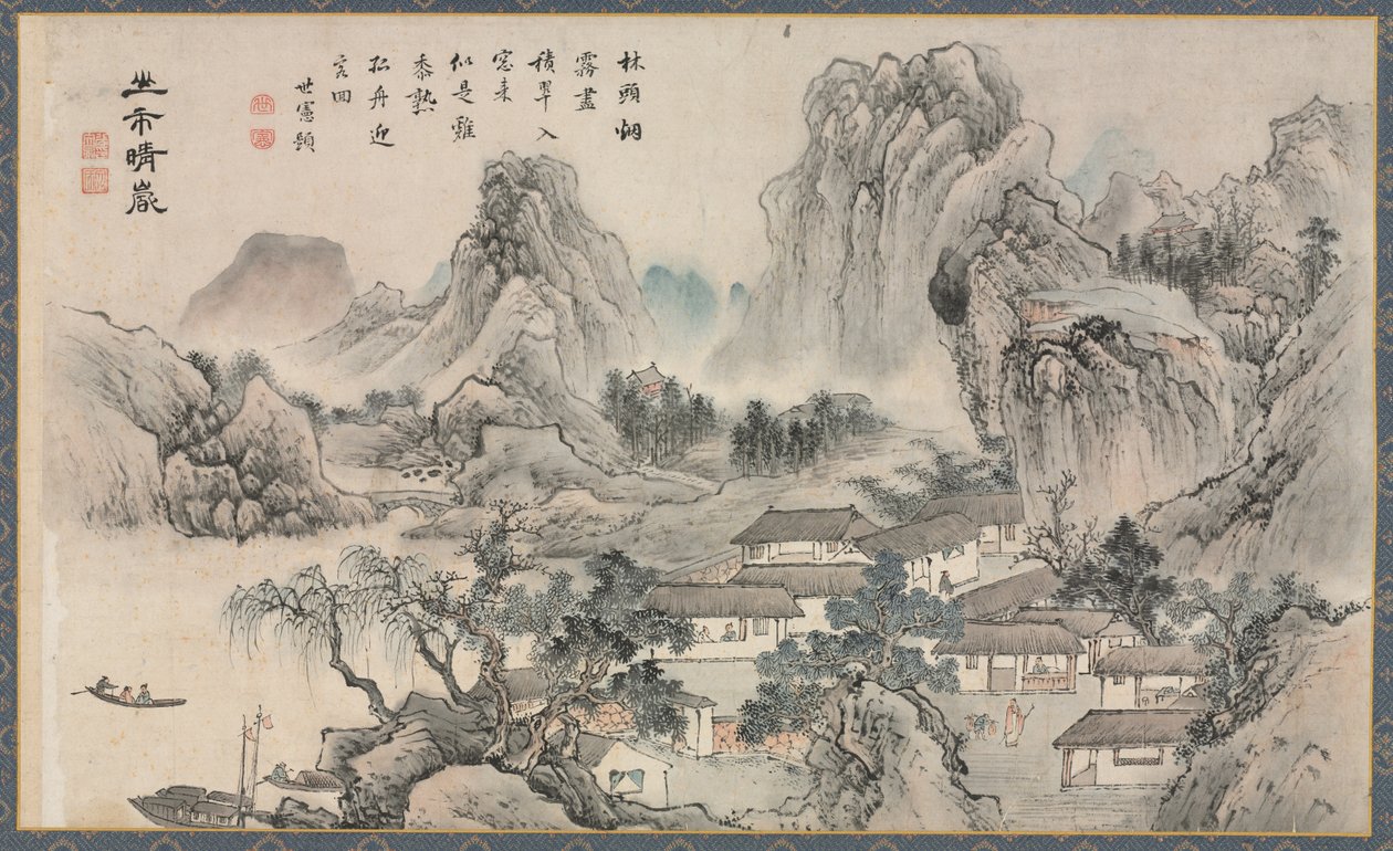 Une des huit vues des rivières Xiao et Xiang - Tani Buncho