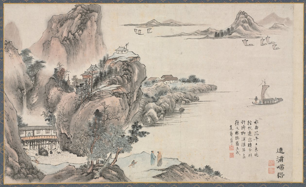 Une des huit vues des rivières Xiao et Xiang - Tani Buncho
