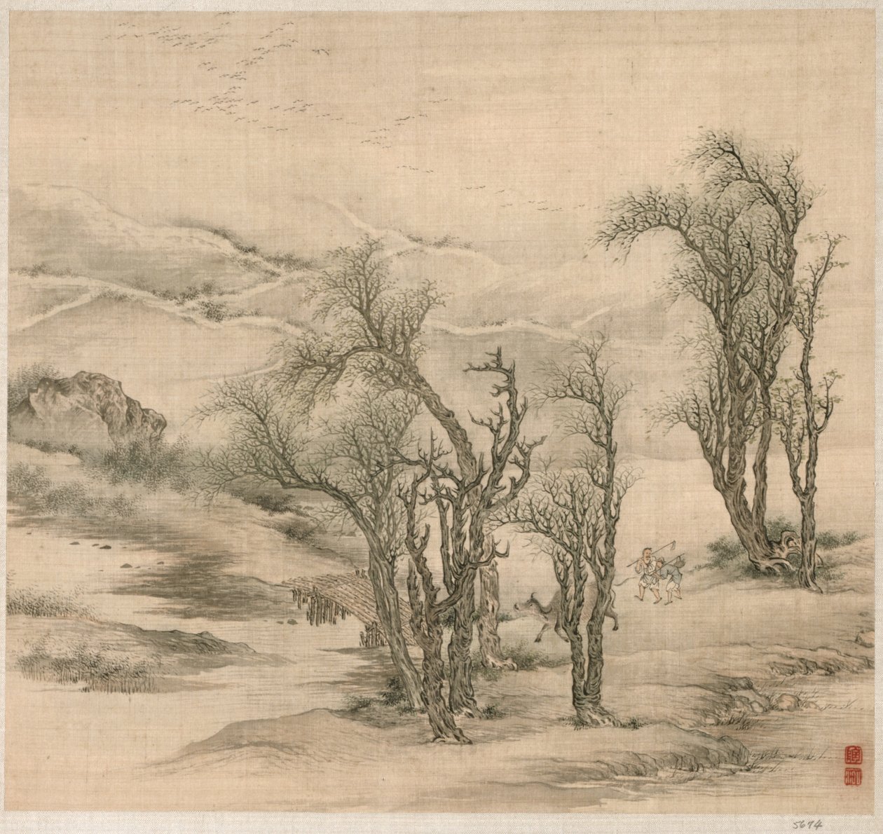 Paysans rentrant un soir de printemps, début des années 1600 - Tao Hong