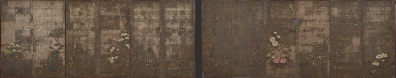 Fleurs des saisons, écrans (six panneaux), 1600-1630 - Tawaraya Sotatsu
