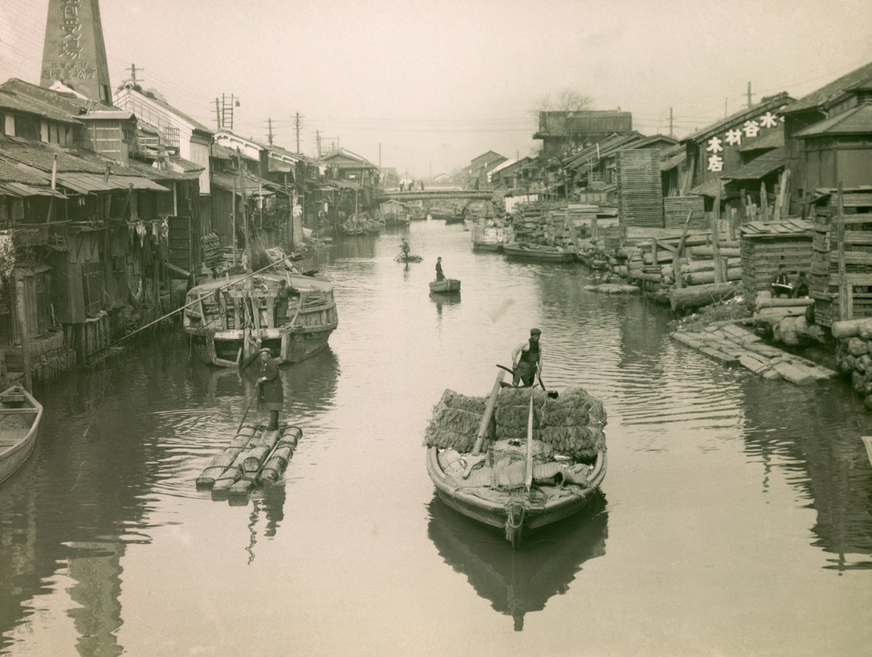 Le canal Dotonbori à Osaka, vers 1900 - 1915 (photographie) - Teijiro Takagi