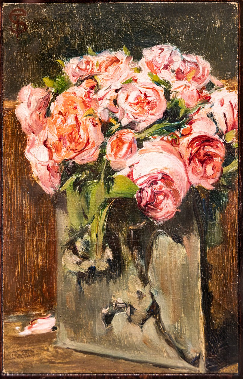 Vase avec des roses - Telemaco Signorini