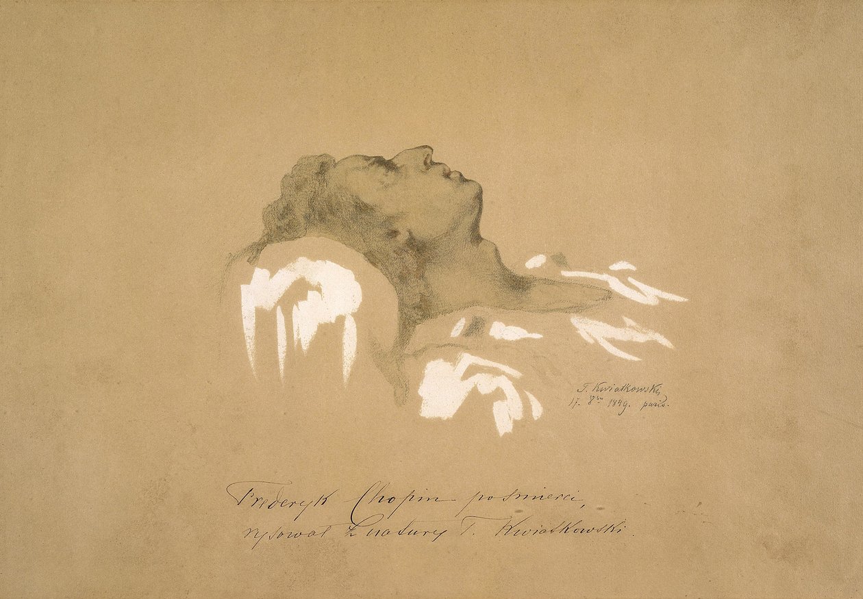 Fryderyk Chopin sur son lit de mort - Teofil Kwiatkowski