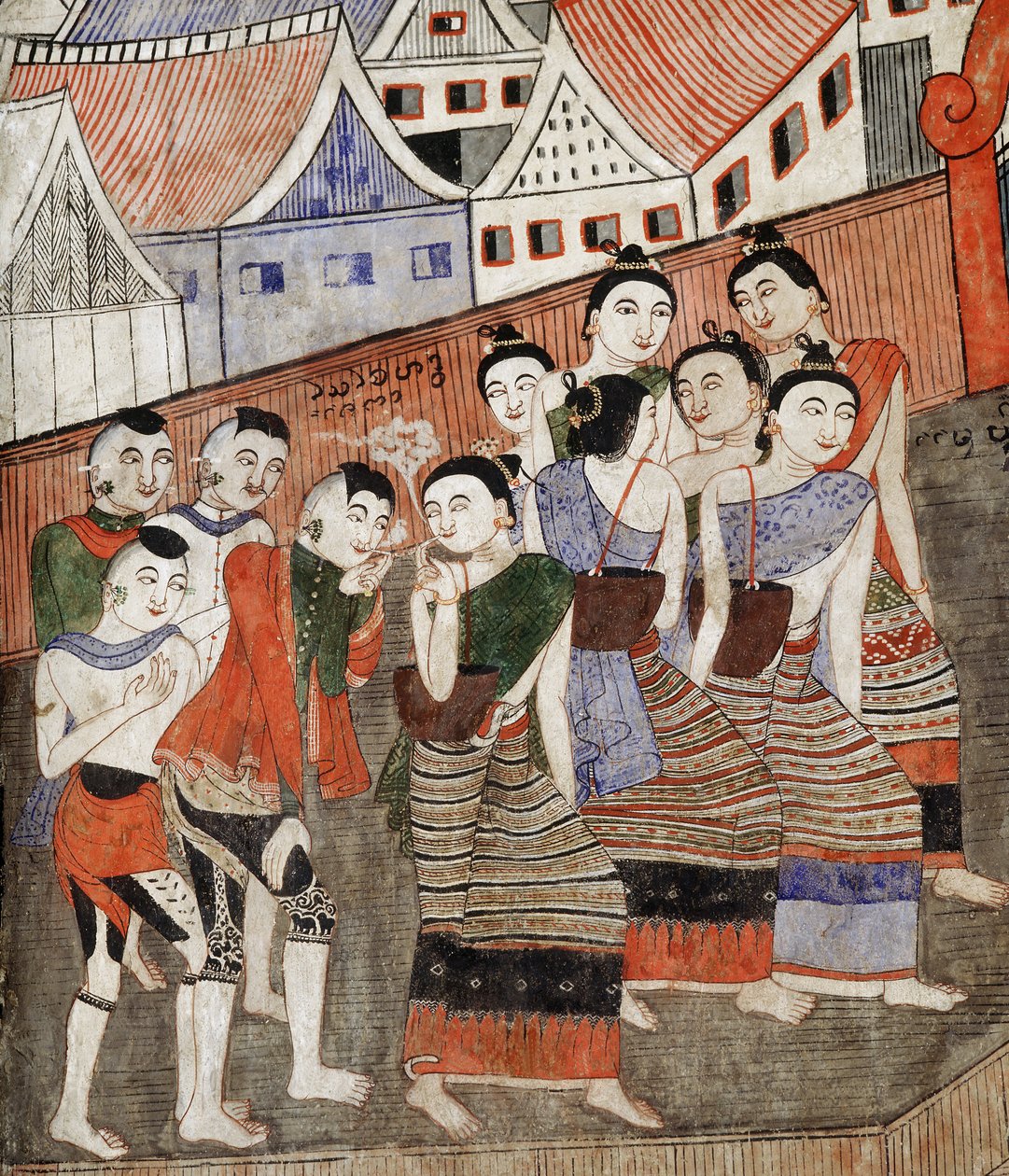 Amoureux fumant, détail d