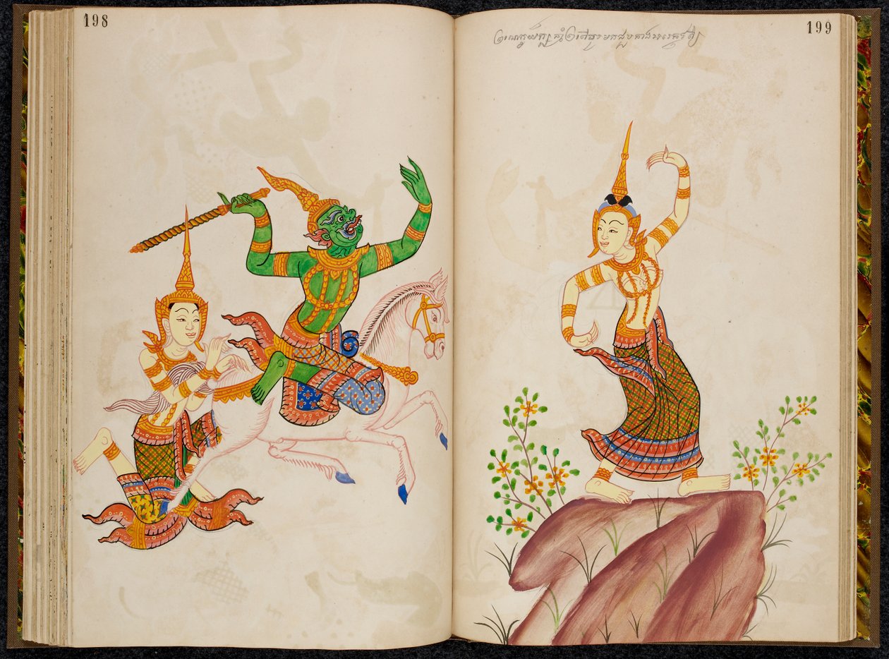 Scène de la version thaïlandaise du Vidhura-pandita Jataka - Thai School