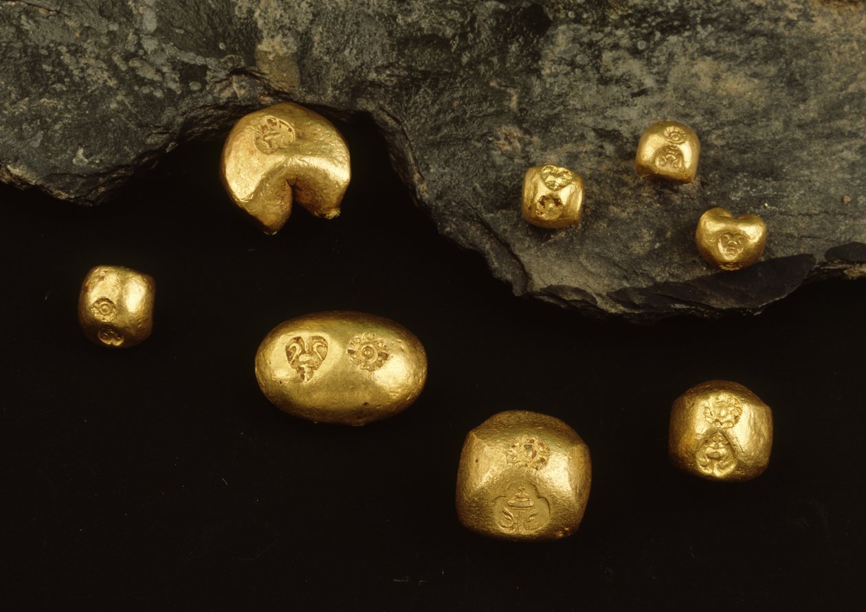 Pièces de monnaie en or de vingt-deux carats du règne du roi Rama IV - Thai School