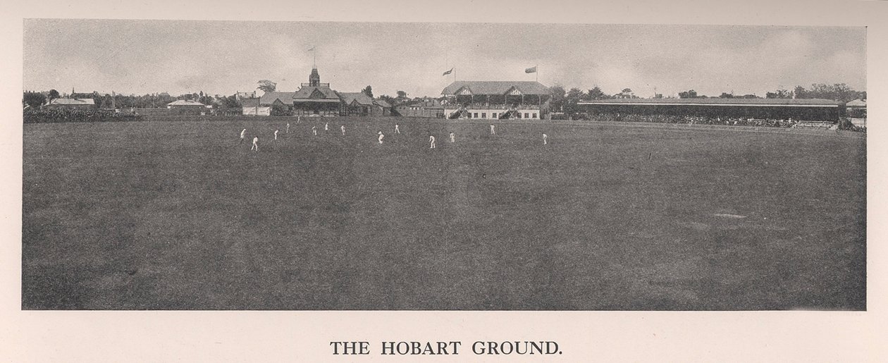 Le terrain de cricket de Hobart, Tasmanie, Australie, 1912 - The Sydney Daily Telegraph