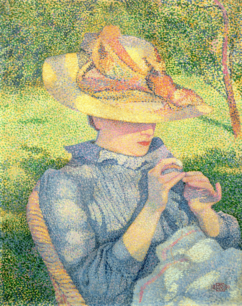 Le Chapeau de paille, 1890 - Théo van Rysselberghe