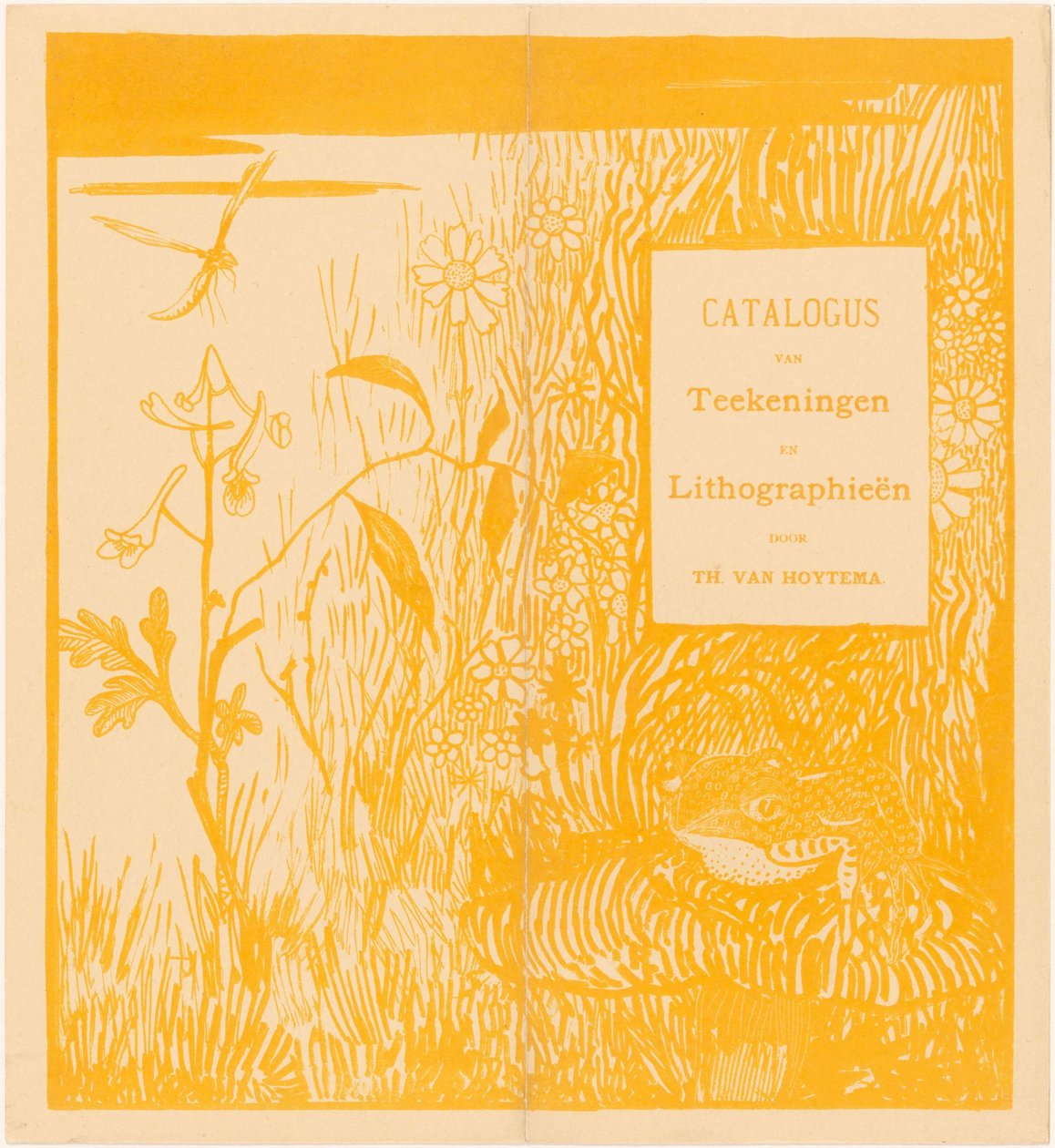 Couverture de catalogue avec crapaud et libellule - Theo van Hoytema