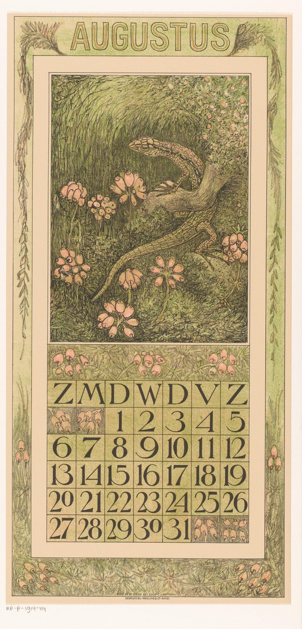 Page de calendrier d