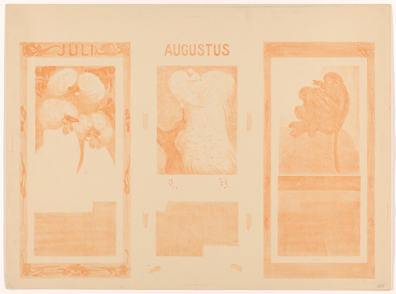 Calendriers pour juillet, août et novembre 1910 - Theo van Hoytema