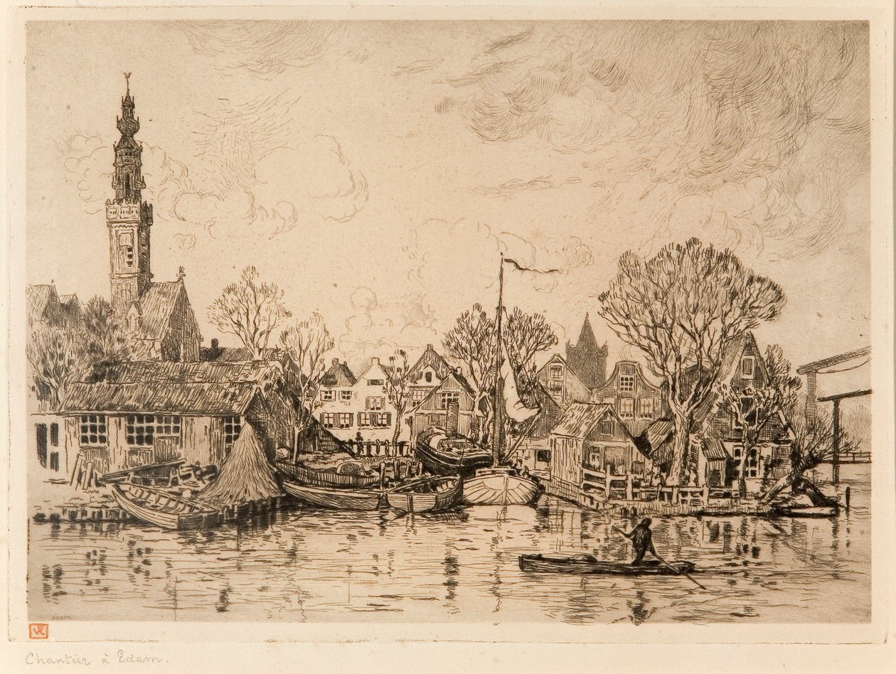 Chantier naval à Edam (Pays-Bas) - Théo van Rysselberghe