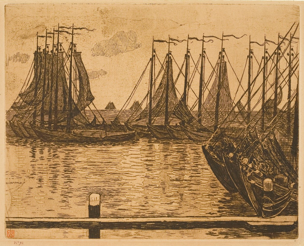 Volendam (Pays-Bas), bateaux en rade - Théo van Rysselberghe