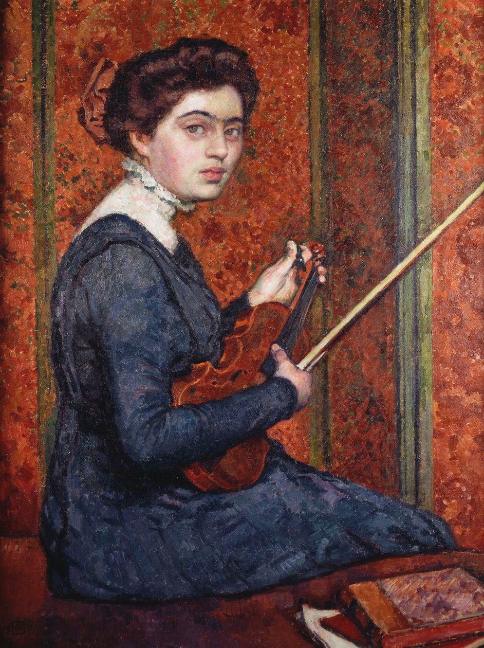 Femme avec violon - Théo van Rysselberghe