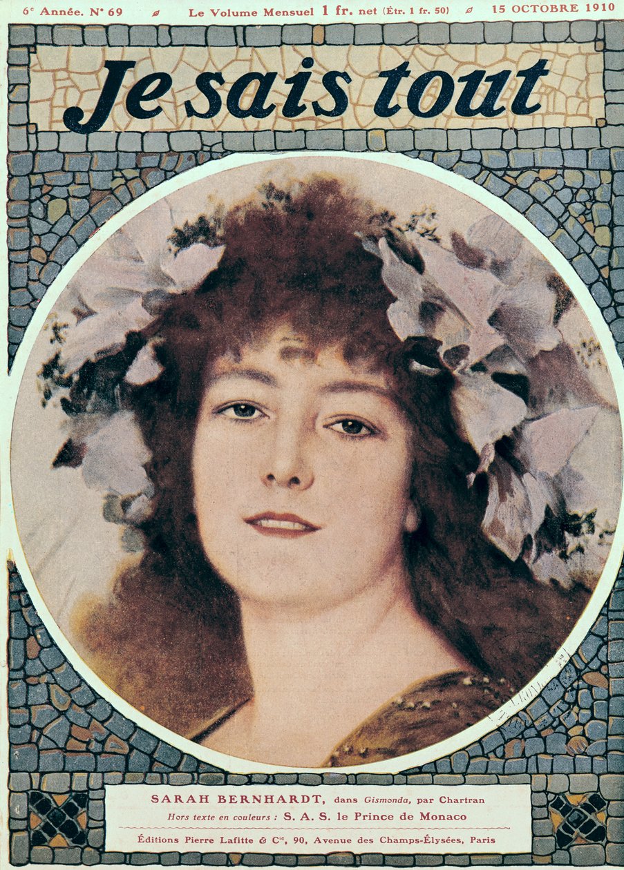 Sarah Bernhardt dans Gismonda de Victorien Sardou, couverture de 