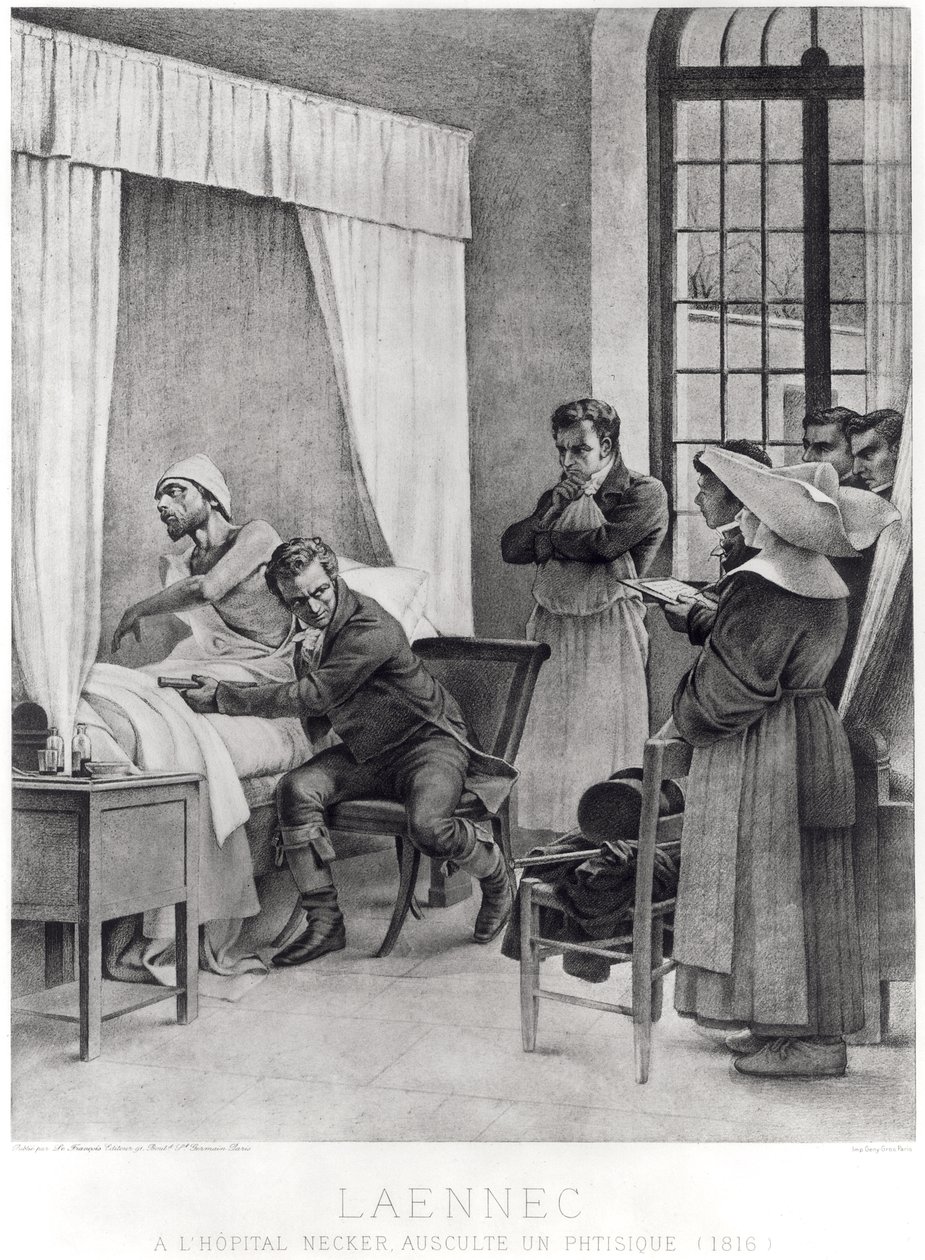 René Théophile Hyacinthe Laennec écoutant la poitrine d