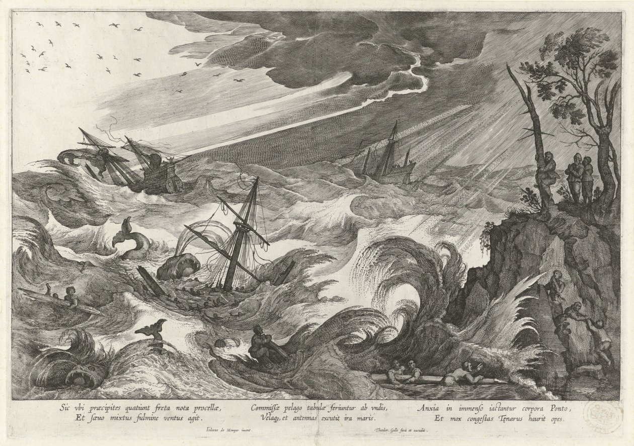 Automne : tempête en mer - Theodoor Galle