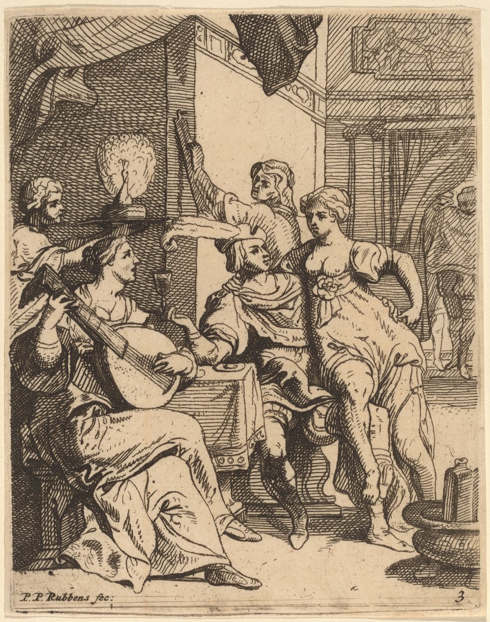 Le Fils Prodigue Gaspillant Sa Substance dans la Taverne - Theodoor van Thulden after Sir Peter Paul Rubens
