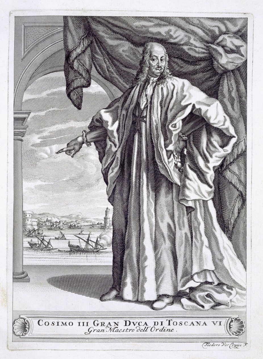 Portrait de Cosme III de Médicis (1642-1723), frontispice de I Pregi della Toscana, par Fulvio Fontana, publié en 1701 - Theodor Verkruis