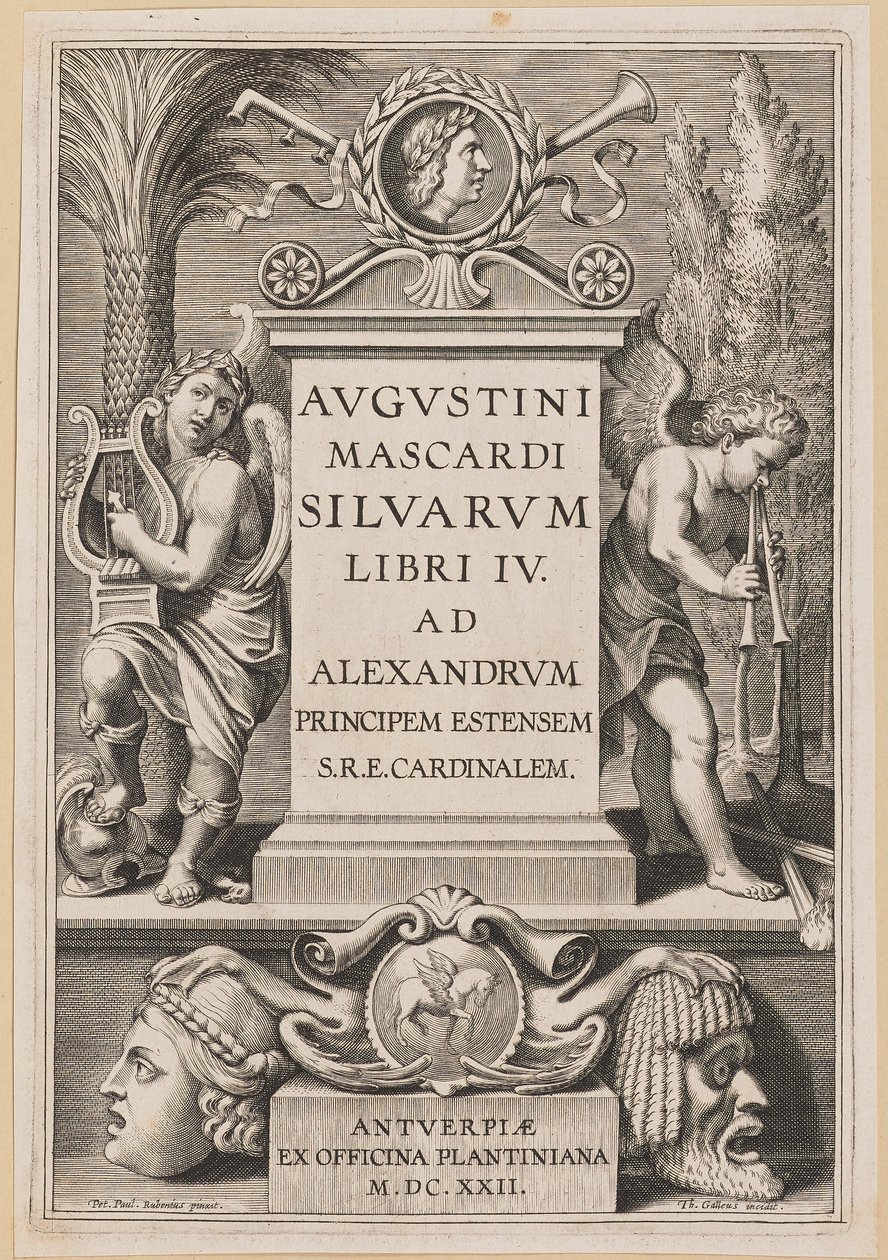 Page de titre pour Agostino Mascardi, Silvarium Libri IV - Theodor Galle after Sir Peter Paul Rubens
