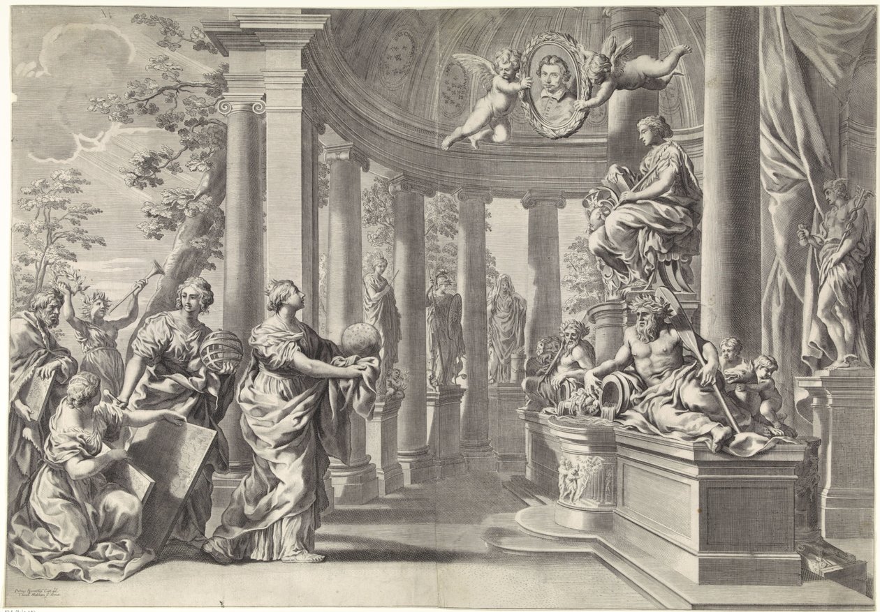 Représentation allégorique : le temple de la sagesse (Sapienta) - Theodor Matham