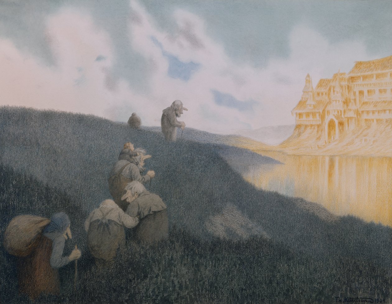 En route pour un festin au château des trolls - Theodor Kittelsen