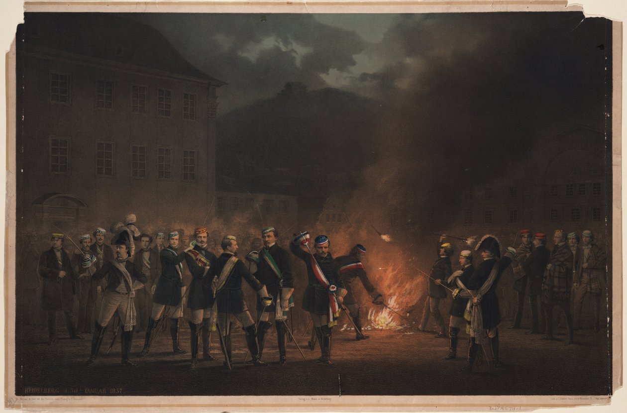 Procession aux flambeaux à Heidelberg le 30 janvier 1857 - Theodor Verhas