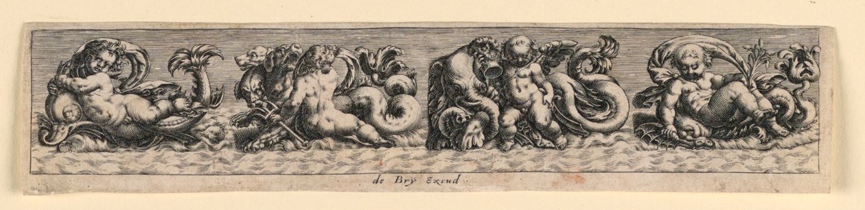 Panneau décoratif : monstres marins - Theodor de Bry
