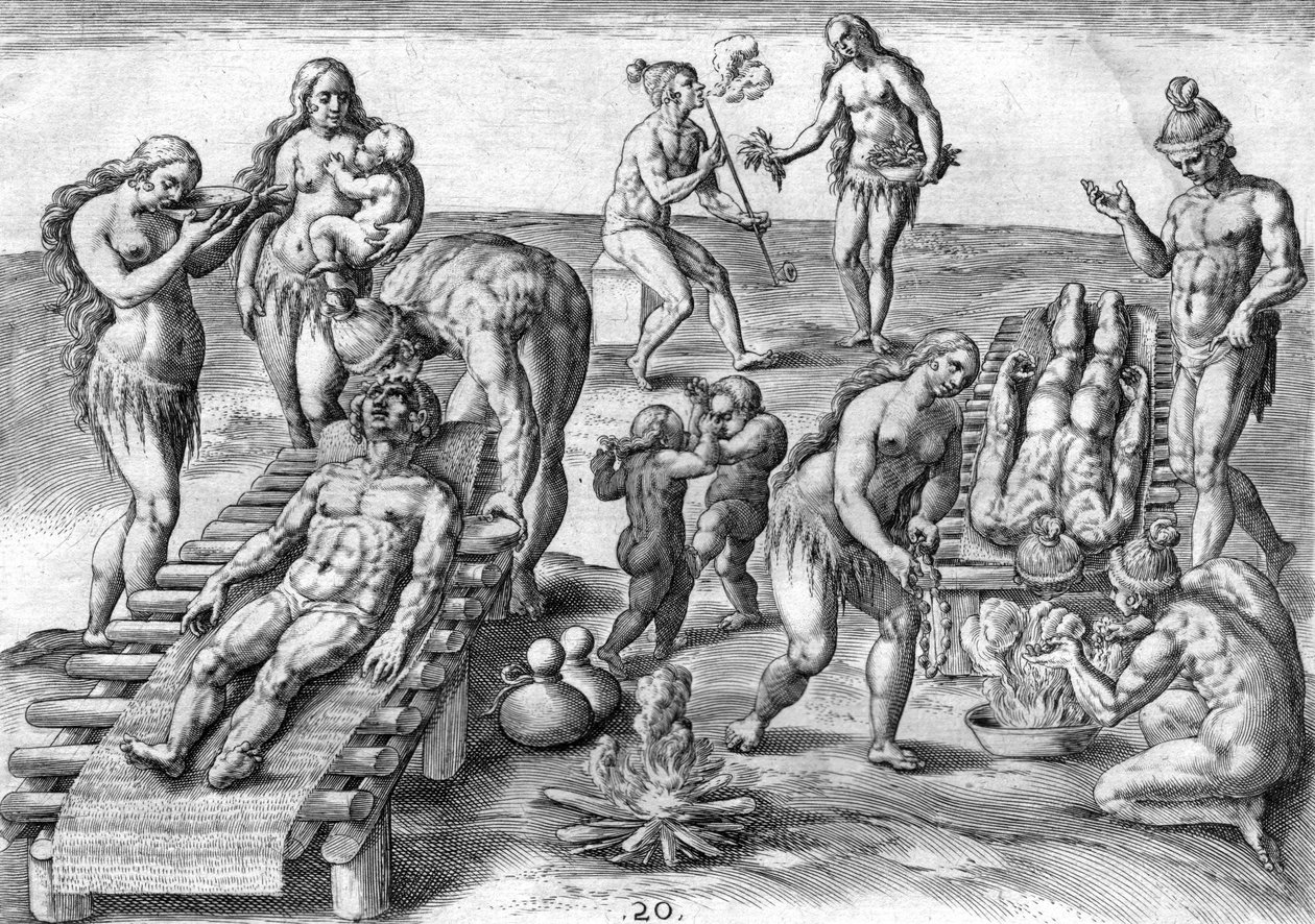 Les Indiens Timucuan soignent les malades - Theodor de Bry