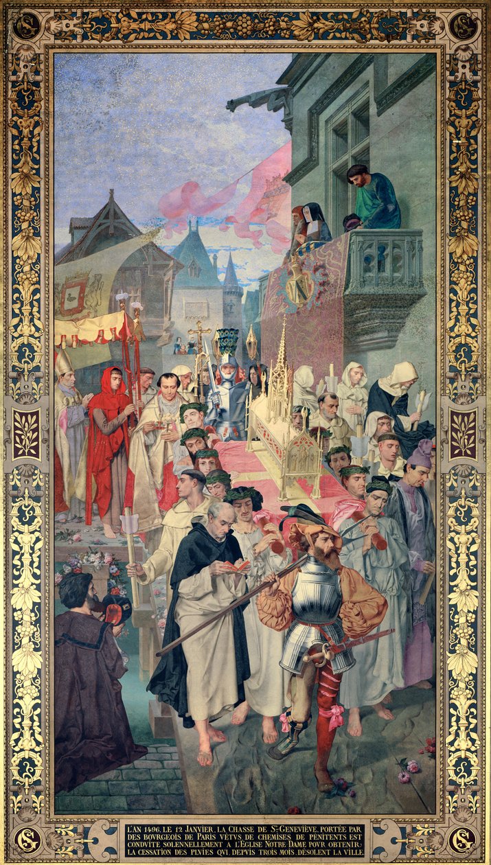 Procession du Reliquaire de Sainte Geneviève en 1496 - Theodore Pierre Nicolas Maillot