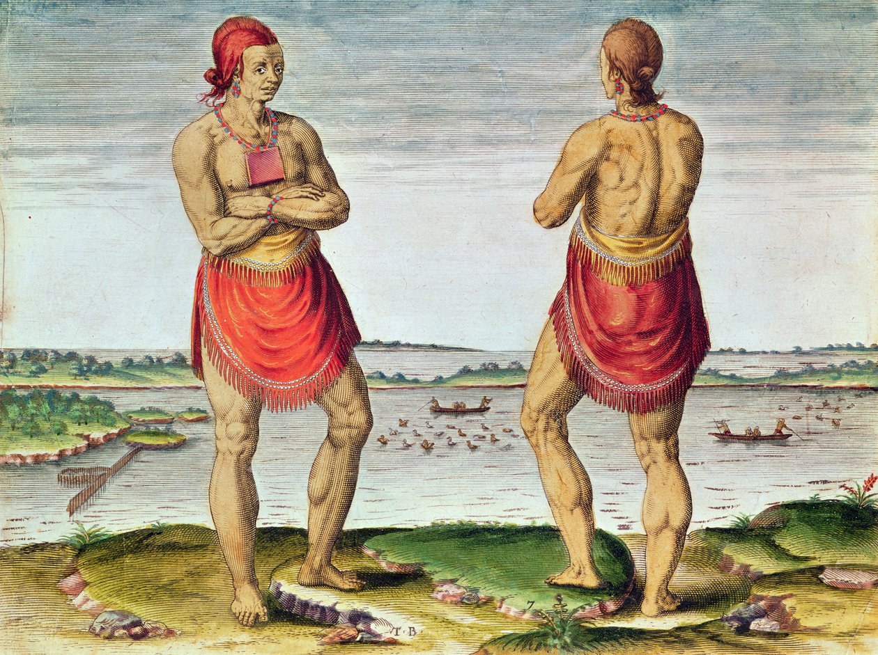 Admiranta Narratio..., Chef Roanoack (page 57, planche 7), 1585-1588 - Theodore de Bry