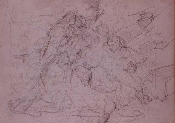 Descente de croix (dessin) - Theodore (attr. to) Gericault