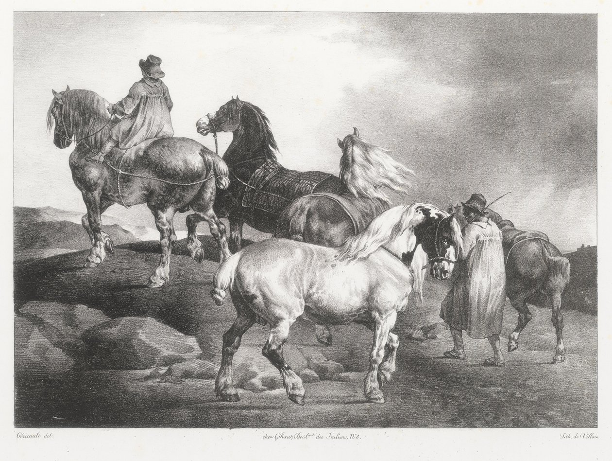 Chevaux conduits à la foire (Horses Being Led to the Fair) - Theodore Gericault
