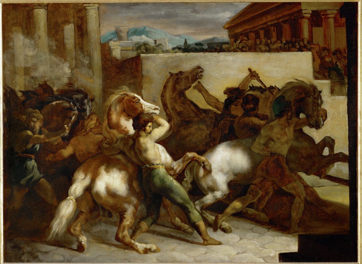 Course de chevaux libres a Rome - Horseracing in Rome … - Theodore Gericault