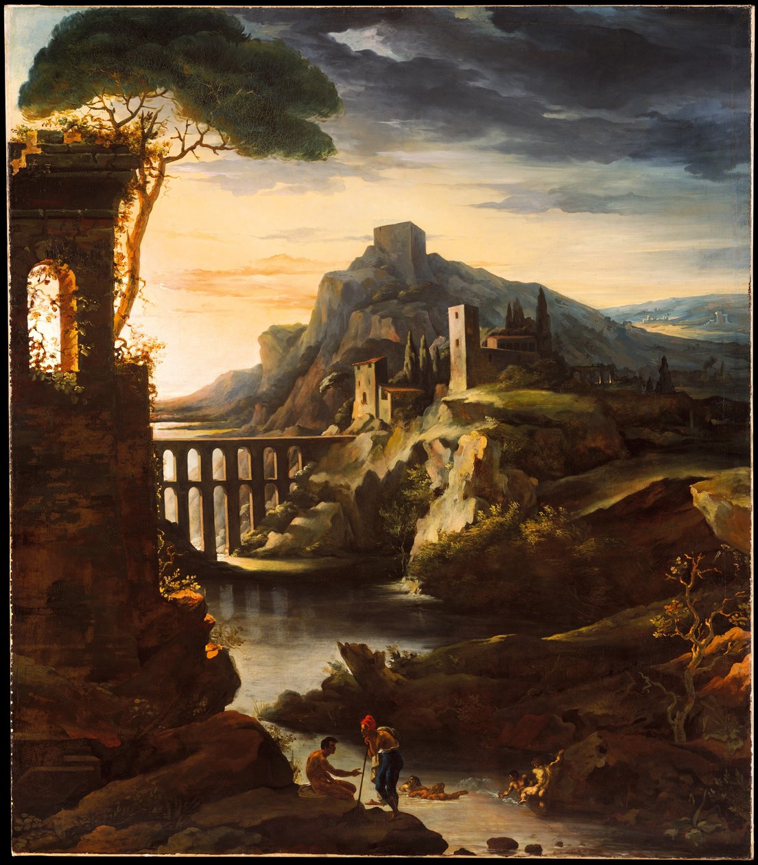 Soir : Paysage avec un aqueduc - Theodore Gericault