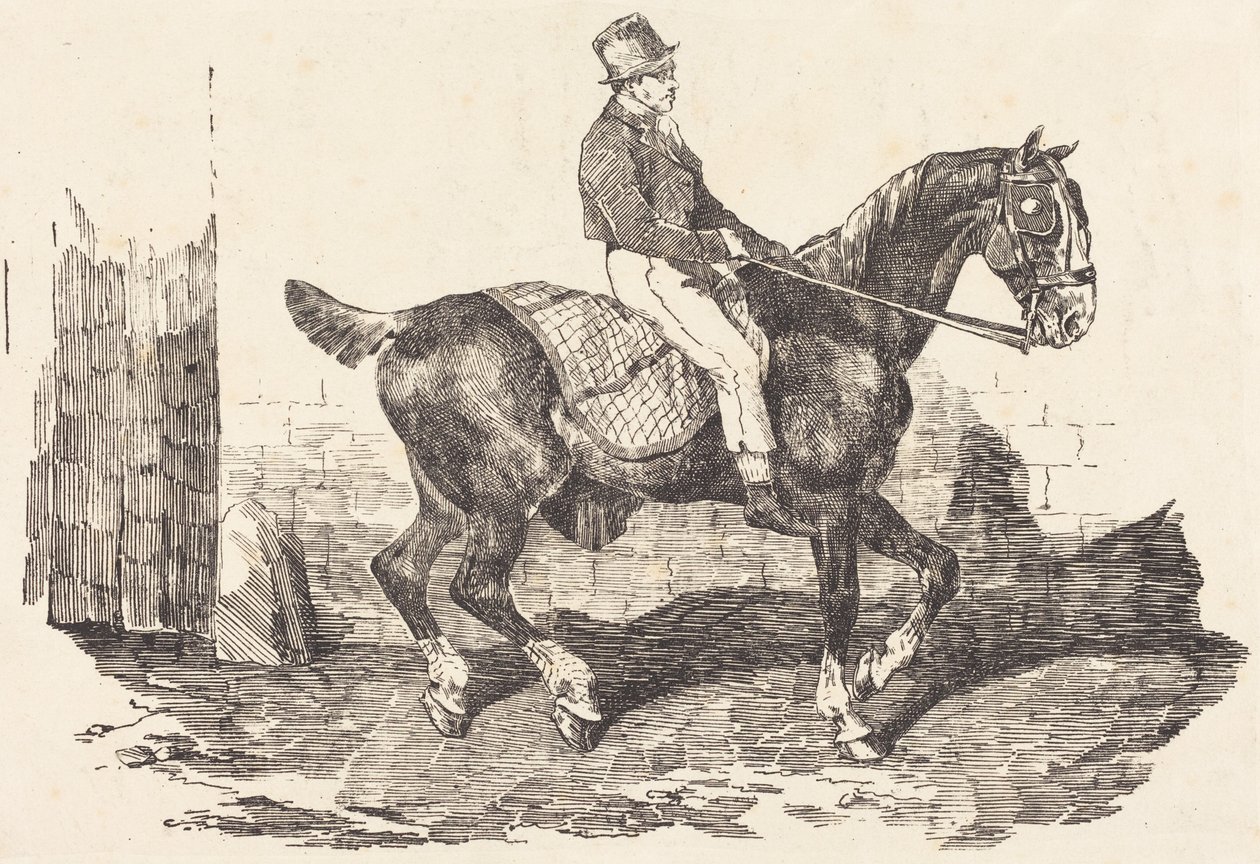 Groom Mounted on a Carriage-Horse (Cheval de carrosse monte par un palfrenier) - Theodore Gericault