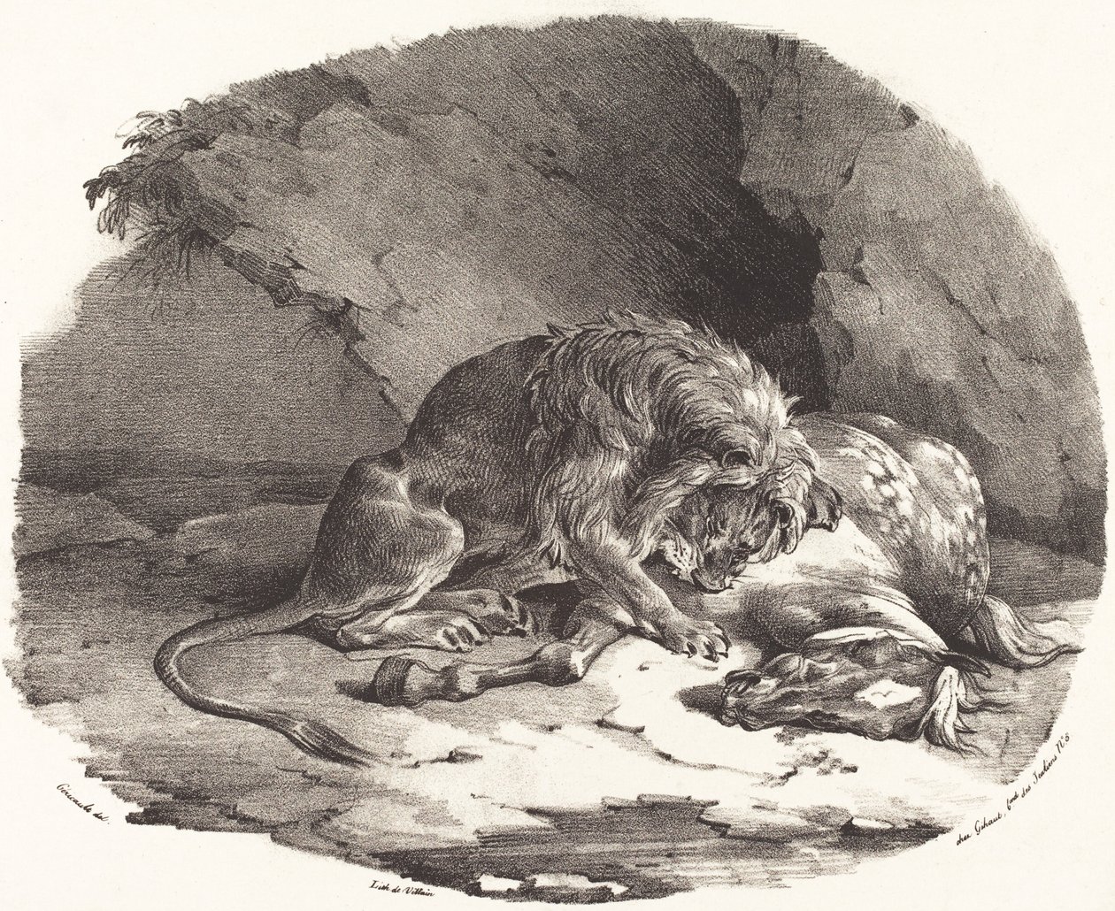 Cheval dévoré par un lion - Theodore Gericault