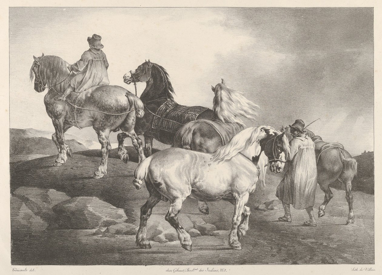 Des chevaux conduits à une foire - Theodore Gericault