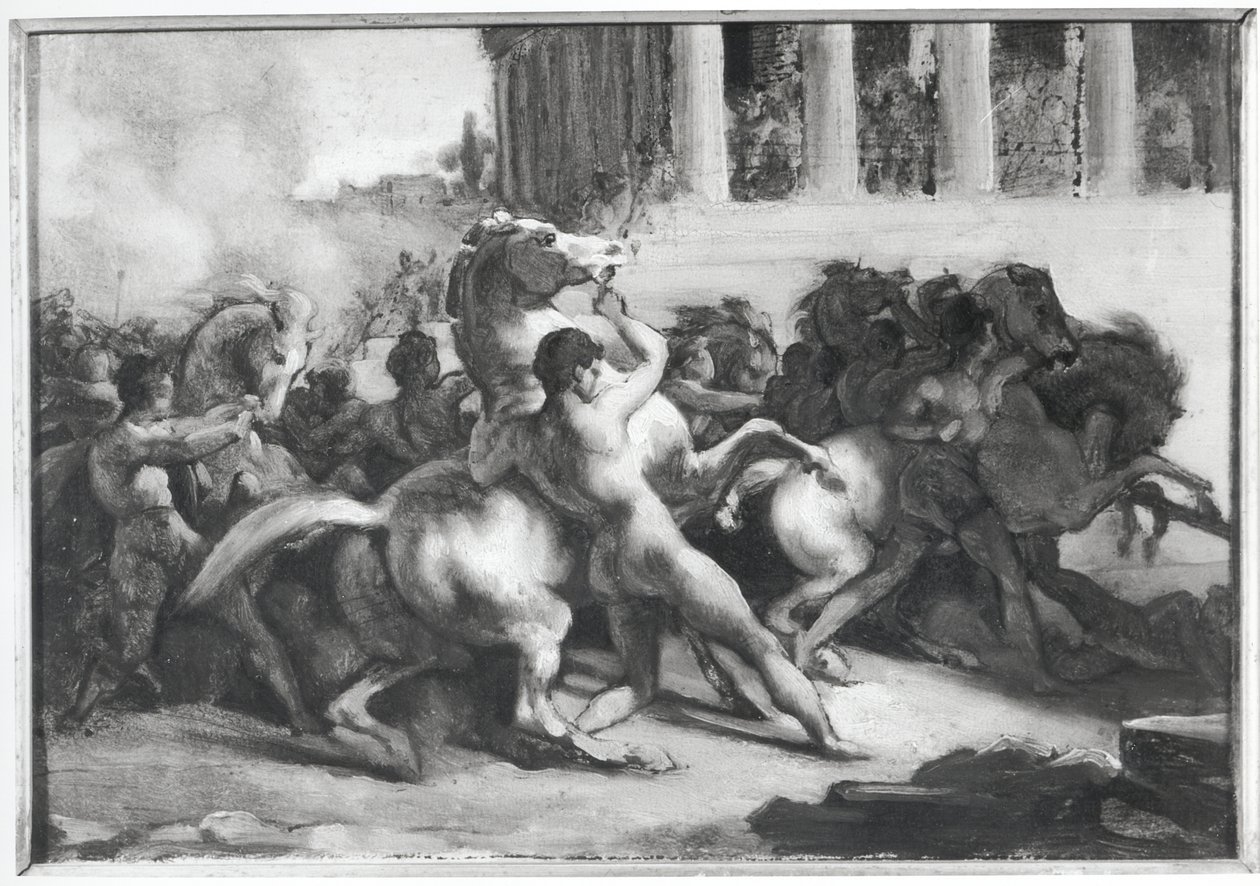 Étude pour la Course des chevaux barbares - Theodore Gericault