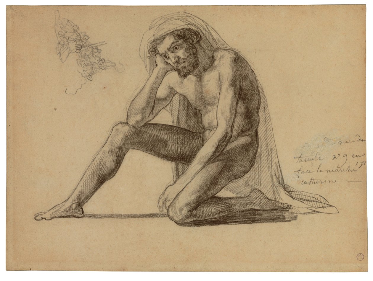 Étude pour le père dans Le Radeau de la Méduse - Theodore Gericault