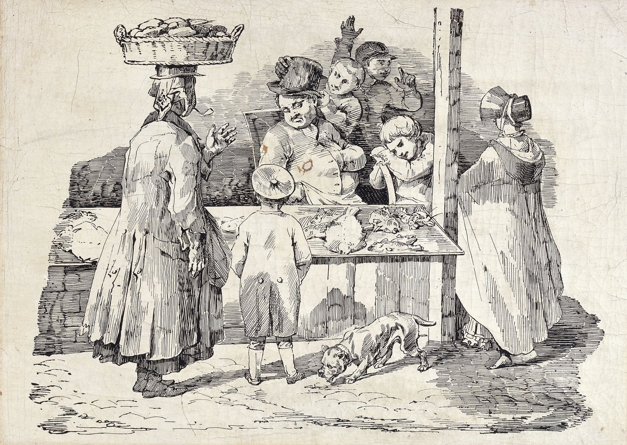 Le vendeur de poissons endormi - Theodore Gericault