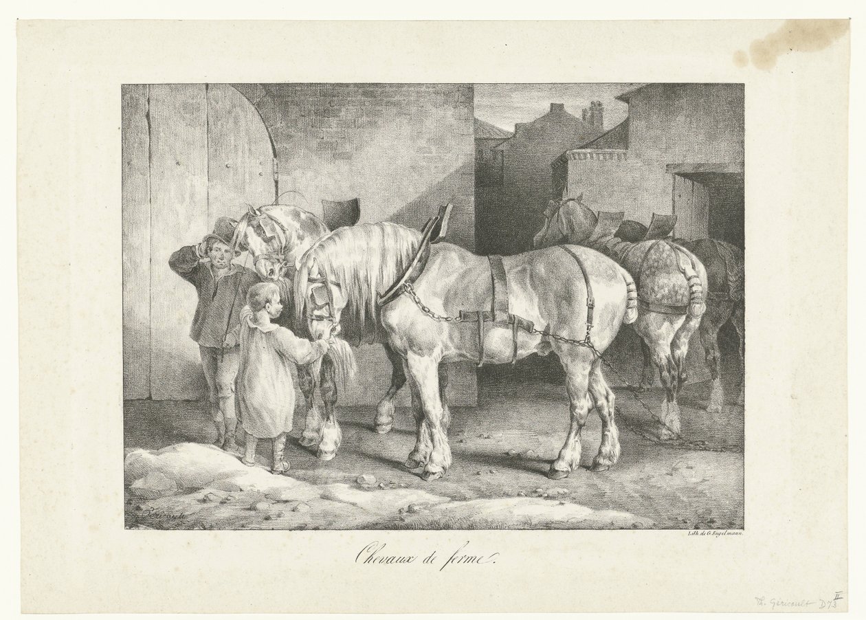Chevaux de ferme (Quatre sujets divers) - Theodore Gericault