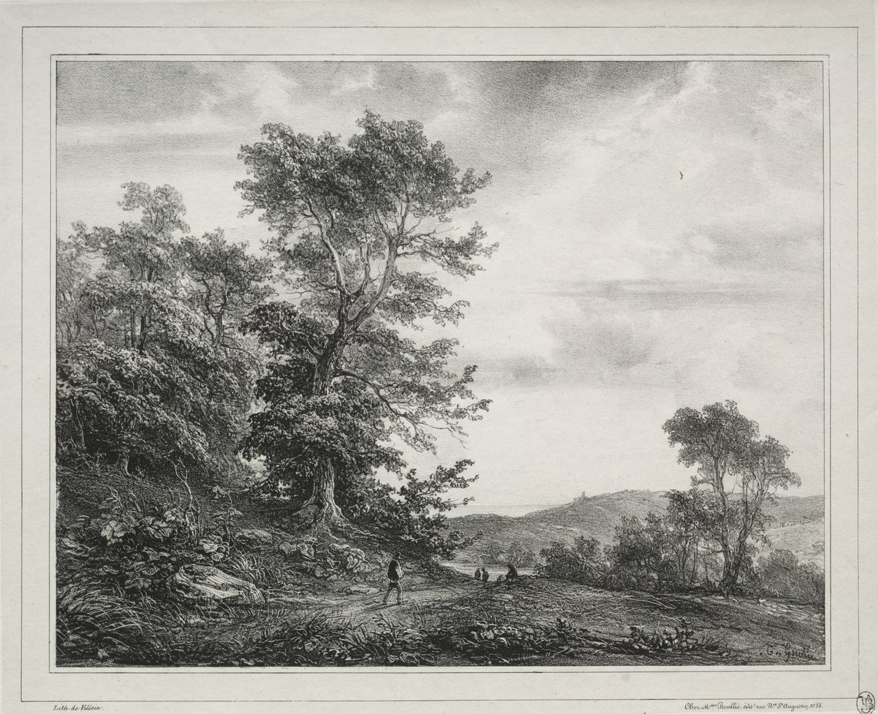 Paysage avec des figures - Theodore Gudin