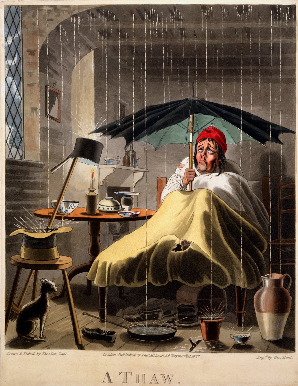 Un dégel, gravure réalisée par George Hunt, 1827 - Theodore Lane