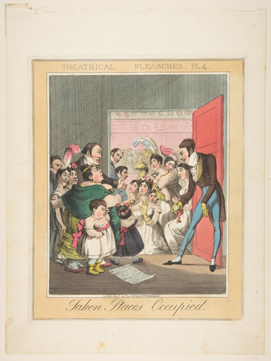 Plaisirs théâtraux, Planche 4 : Places occupées, vers 1835 - Theodore Lane